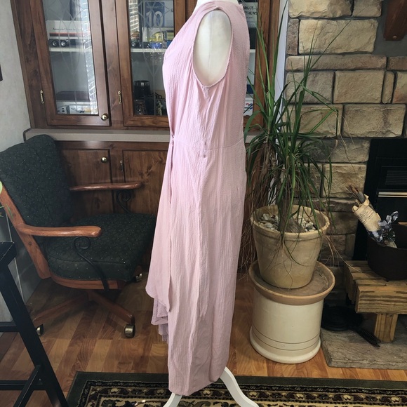 CALVIN KLEIN SIZE 10 BLUSH PINK JUMPSUIT DEEP PLUNGING NECKLINE EUC - Picture 4 of 5